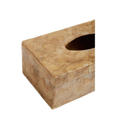 Palu Beige Seashell Rectangular Tissue Box 27 cm