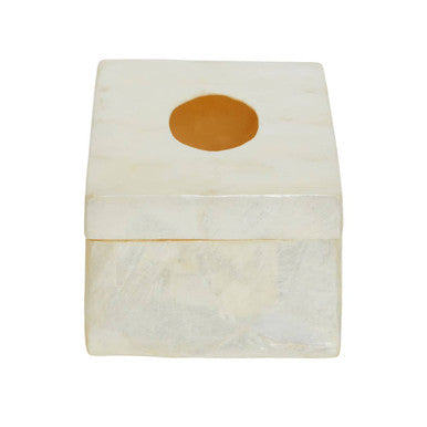 Palu White Seashell Rectangular Tissue Box 27 cm