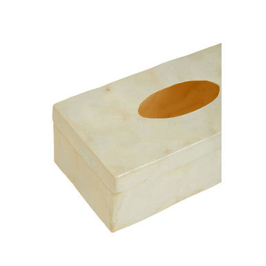 Palu White Seashell Rectangular Tissue Box 27 cm