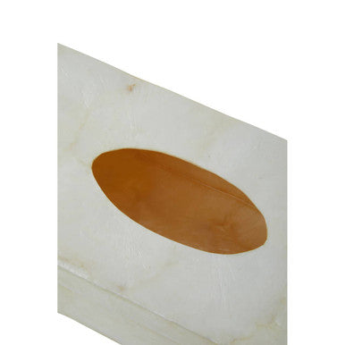 Palu White Seashell Rectangular Tissue Box 27 cm