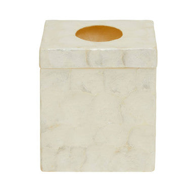 Palu White Seashell Square Tissue Box 15 cm
