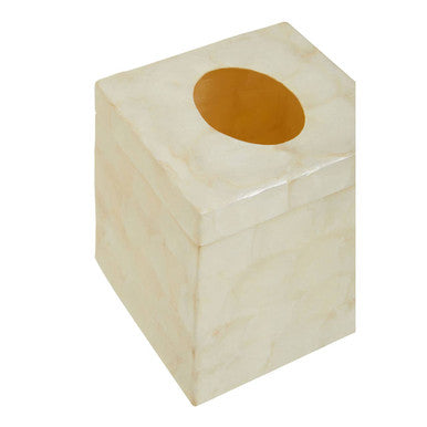 Palu White Seashell Square Tissue Box 15 cm