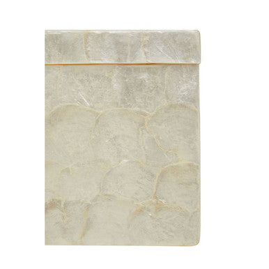 Palu White Seashell Square Tissue Box 15 cm