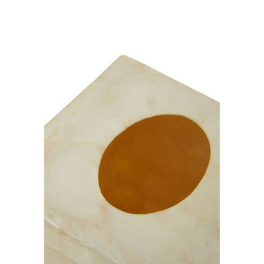 Palu White Seashell Square Tissue Box 15 cm
