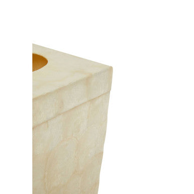 Palu White Seashell Square Tissue Box 15 cm