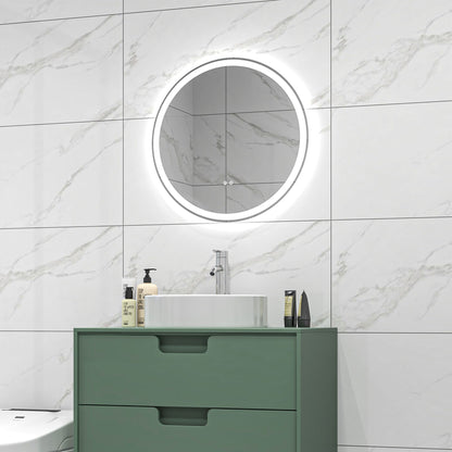 🪞 Kleankin Round LED Bathroom Mirror ✨ Illuminated Wall Mount