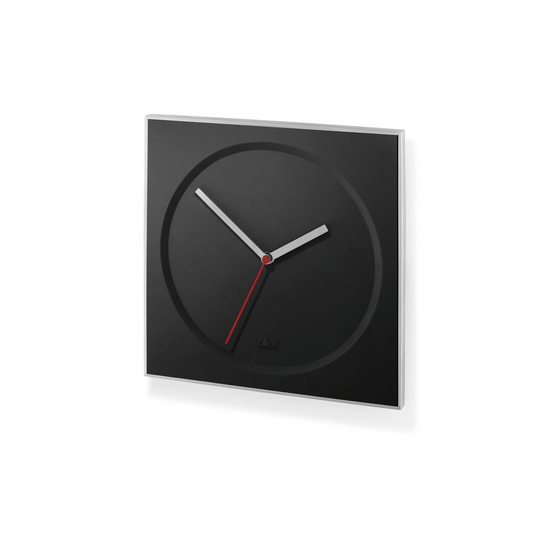 Zack Hoyo Powder Coated Black Stainless Steel Square Wall Clock 60050