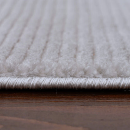 Carmel Grey-Cream Striped Rug | 6020