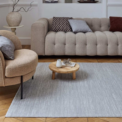 Carmel Grey-Cream Striped Rug | 6020