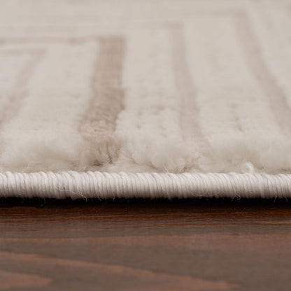 Carmel Cream-Beige Geometric Rug | 6040