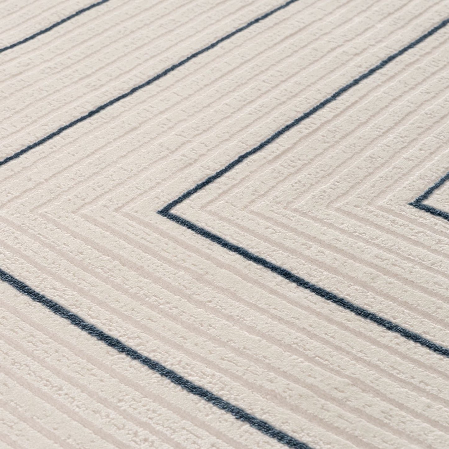 Carmel Cream-Blue Geometric Rug | 6040