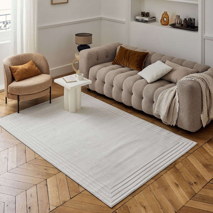 Carmel Cream Bordered Rug | 6060