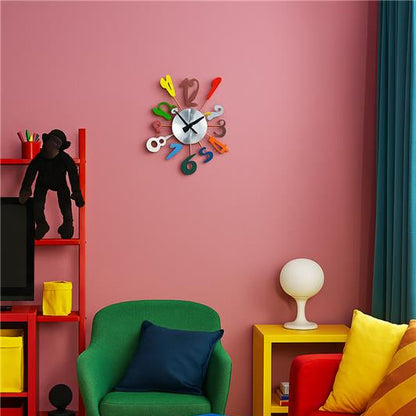 Franci Multi Colour Funky Numbers Wall Clock