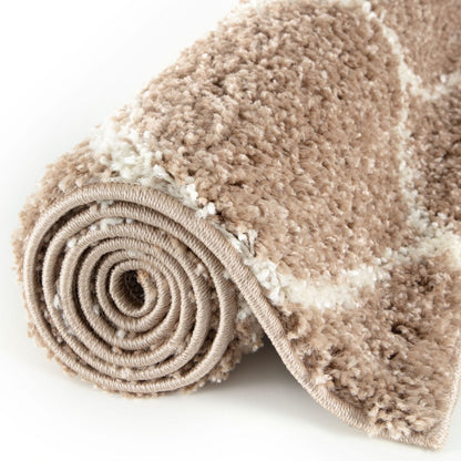 Moroccan Beige Shaggy Rug | 620
