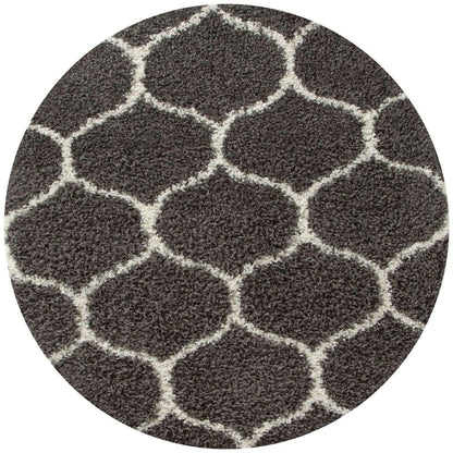 Moroccan Dark Grey Shaggy Rug | 640