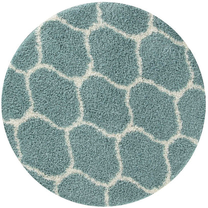 Moroccan Duck Egg Blue Shaggy Rug | 650