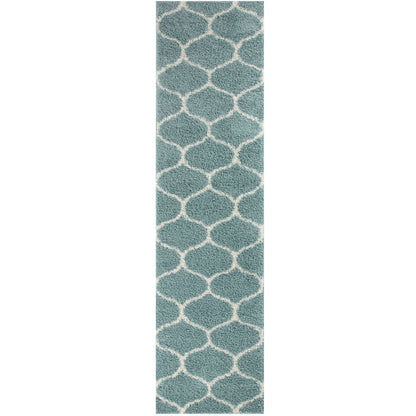 Moroccan Duck Egg Blue Shaggy Rug | 650