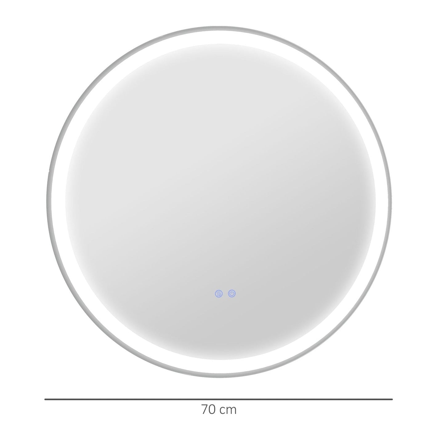 🪞 Kleankin Round LED Bathroom Mirror ✨ Illuminated Wall Mount with Bright Lighting