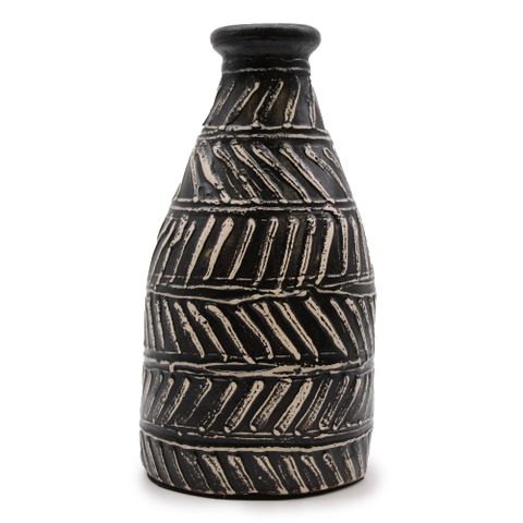 Greek Taper Dry Flowers Vase - Chocolate