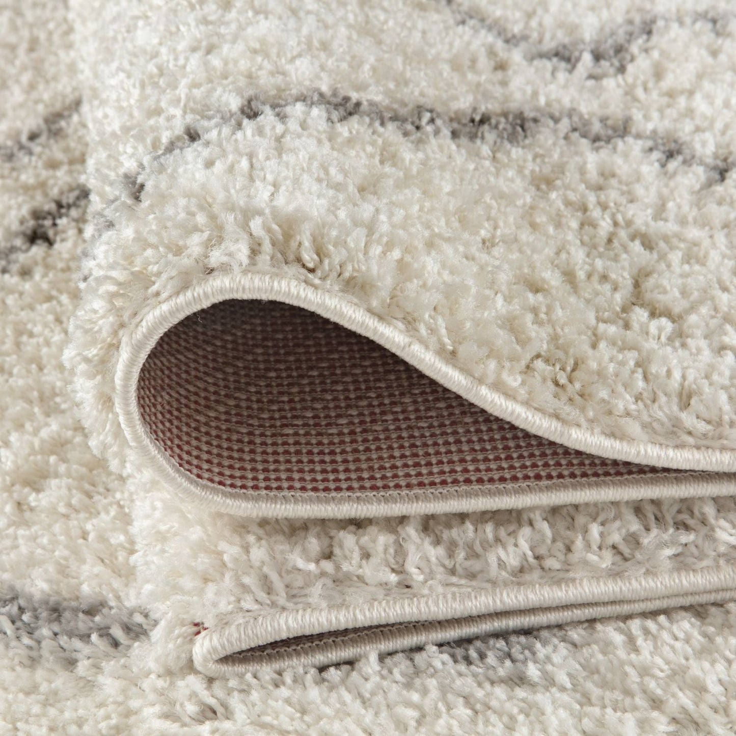 Moroccan Ivory Grey Shaggy Rug | 800