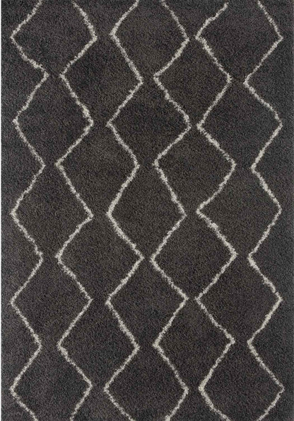 Moroccan Dark Grey Shaggy Rug | 840