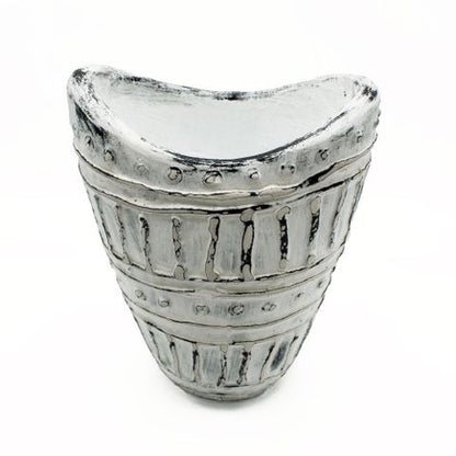 Wide Neck Shaped Dry Flowers Vase - Cream 22cm