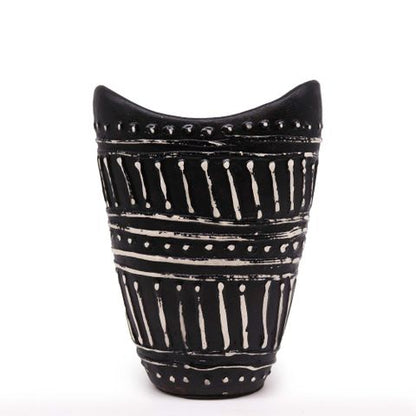 Swirls Shaped Dry Flowers Vase - Chocolate