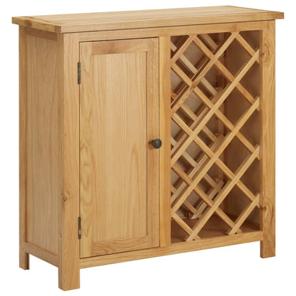 🍷 Oak Wood Wine Cabinet - 11 Bottles Storage | Solid Wood Rack