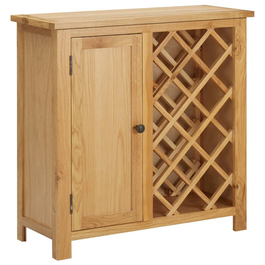 🍷 Oak Wood Wine Cabinet - 11 Bottles Storage | Solid Wood Rack