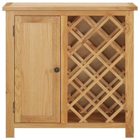 🍷 Oak Wood Wine Cabinet - 11 Bottles Storage | Solid Wood Rack
