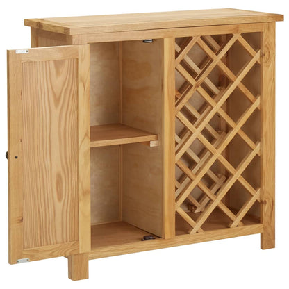 🍷 Oak Wood Wine Cabinet - 11 Bottles Storage | Solid Wood Rack