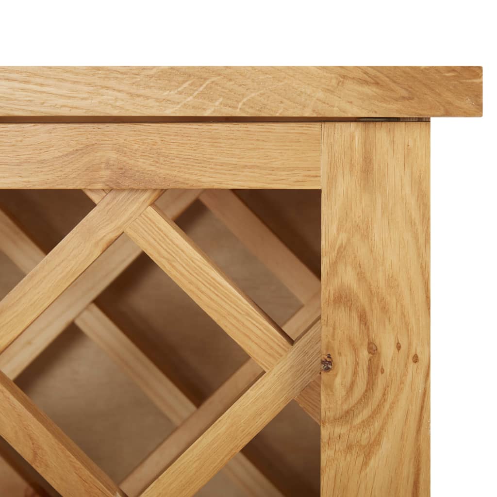 🍷 Oak Wood Wine Cabinet - 11 Bottles Storage | Solid Wood Rack