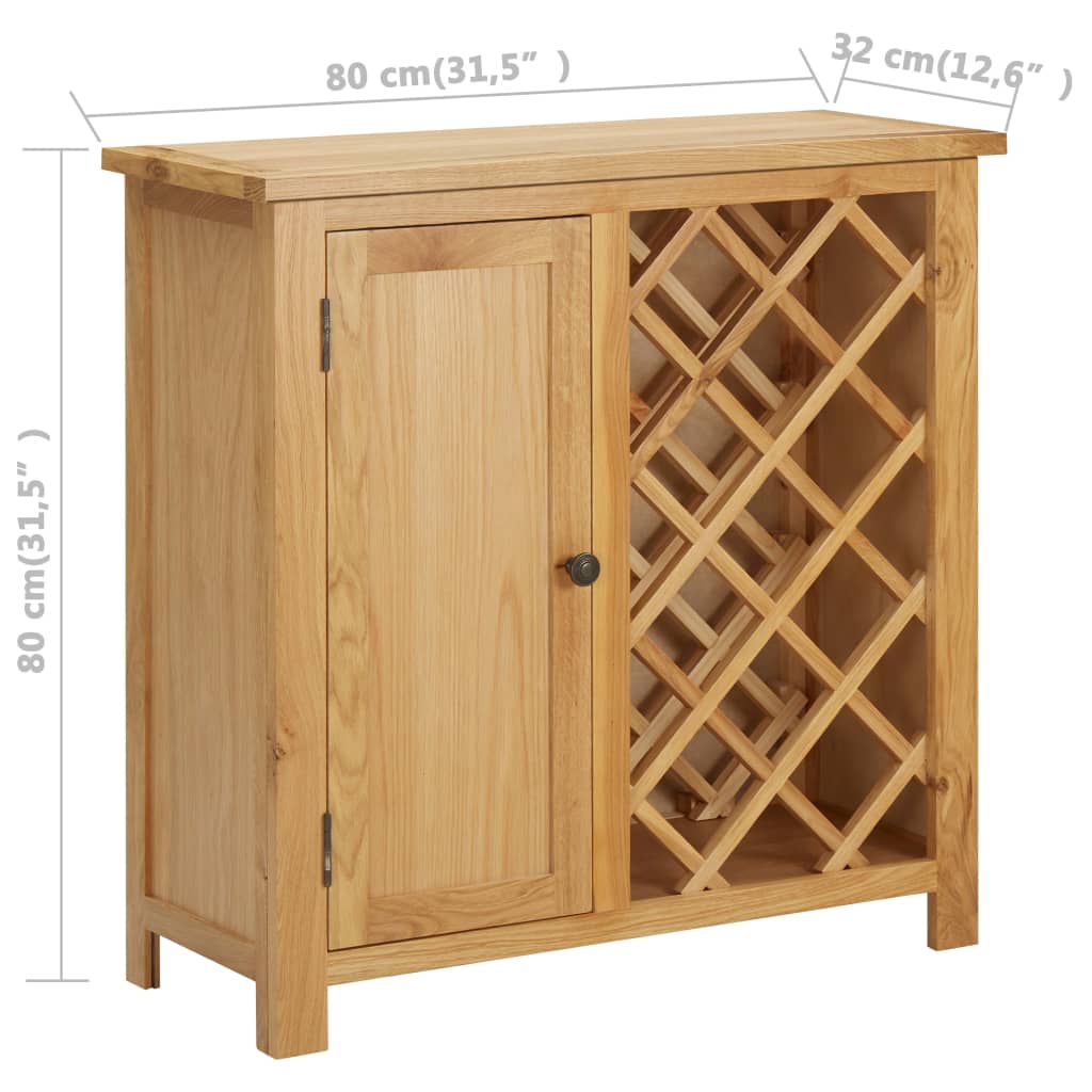 🍷 Oak Wood Wine Cabinet - 11 Bottles Storage | Solid Wood Rack