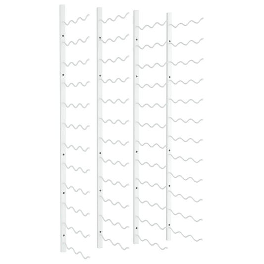 Wall Mounted Wine Rack for 36 Bottles 2 pcs White Iron