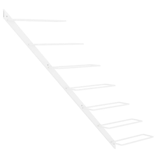 Wall-mounted Wine Rack for 7 Bottles White Metal