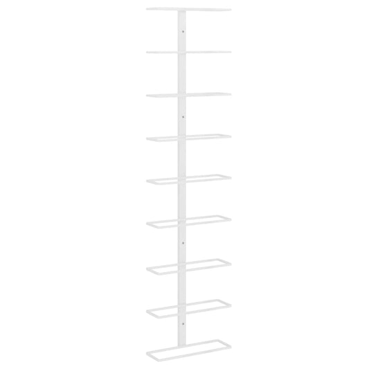 Wall-mounted Wine Rack for 9 Bottles White Iron