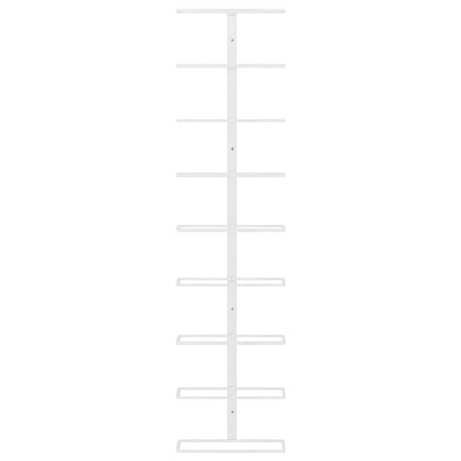 Wall-mounted Wine Rack for 9 Bottles White Iron