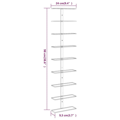 Wall-mounted Wine Rack for 9 Bottles White Iron