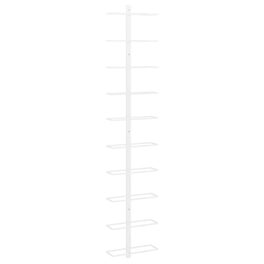 Wall-mounted Wine Rack for 10 Bottles White Metal