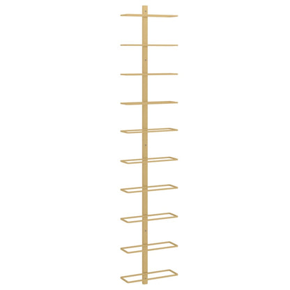 Wall-mounted Wine Rack for 10 Bottles Gold Metal