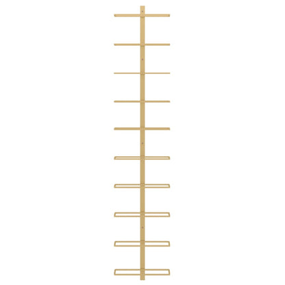 Wall-mounted Wine Rack for 10 Bottles Gold Metal