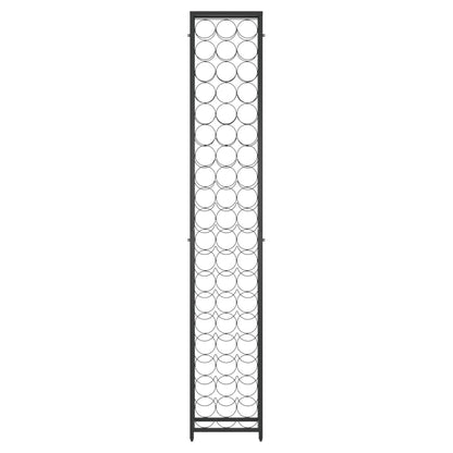 Wine Rack for 57 Bottles Black 34x18x200 cm Wrought Iron