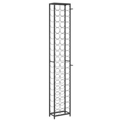 Wine Rack for 57 Bottles Black 34x18x200 cm Wrought Iron