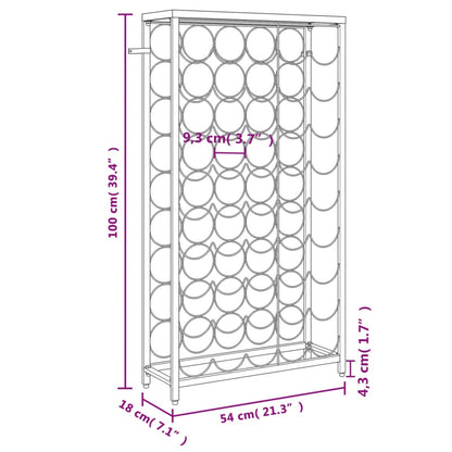 Wine Rack for 45 Bottles Black 54x18x100 cm Wrought Iron