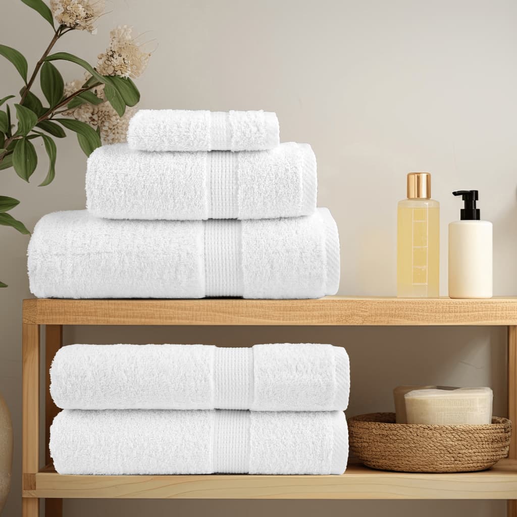 🏆 Premium Luxury Towels SOLUND 4pcs White 100x200cm 600gsm ✨ Ultra-Soft Egyptian Cotton Bath Towels