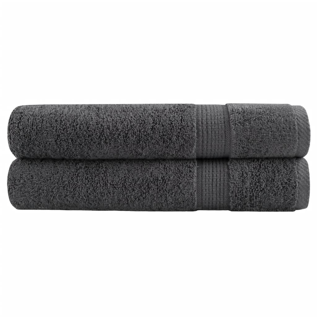 🏆 Premium Luxury Towels SOLUND 2pcs Anthracite 100x200cm 600gsm ✨ Ultra-Soft Egyptian Cotton Bath Towels