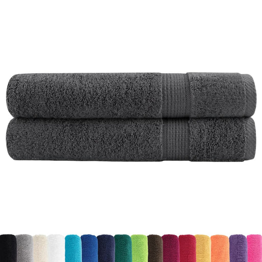 🏆 Premium Luxury Towels SOLUND 2pcs Anthracite 100x200cm 600gsm ✨ Ultra-Soft Egyptian Cotton Bath Towels
