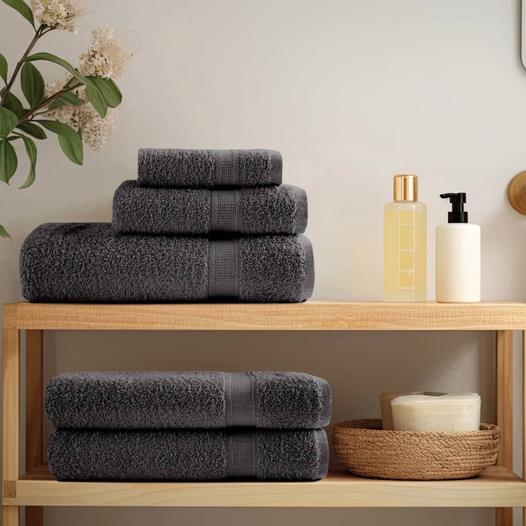 🏆 Premium Luxury Towels SOLUND 2pcs Anthracite 100x200cm 600gsm ✨ Ultra-Soft Egyptian Cotton Bath Towels