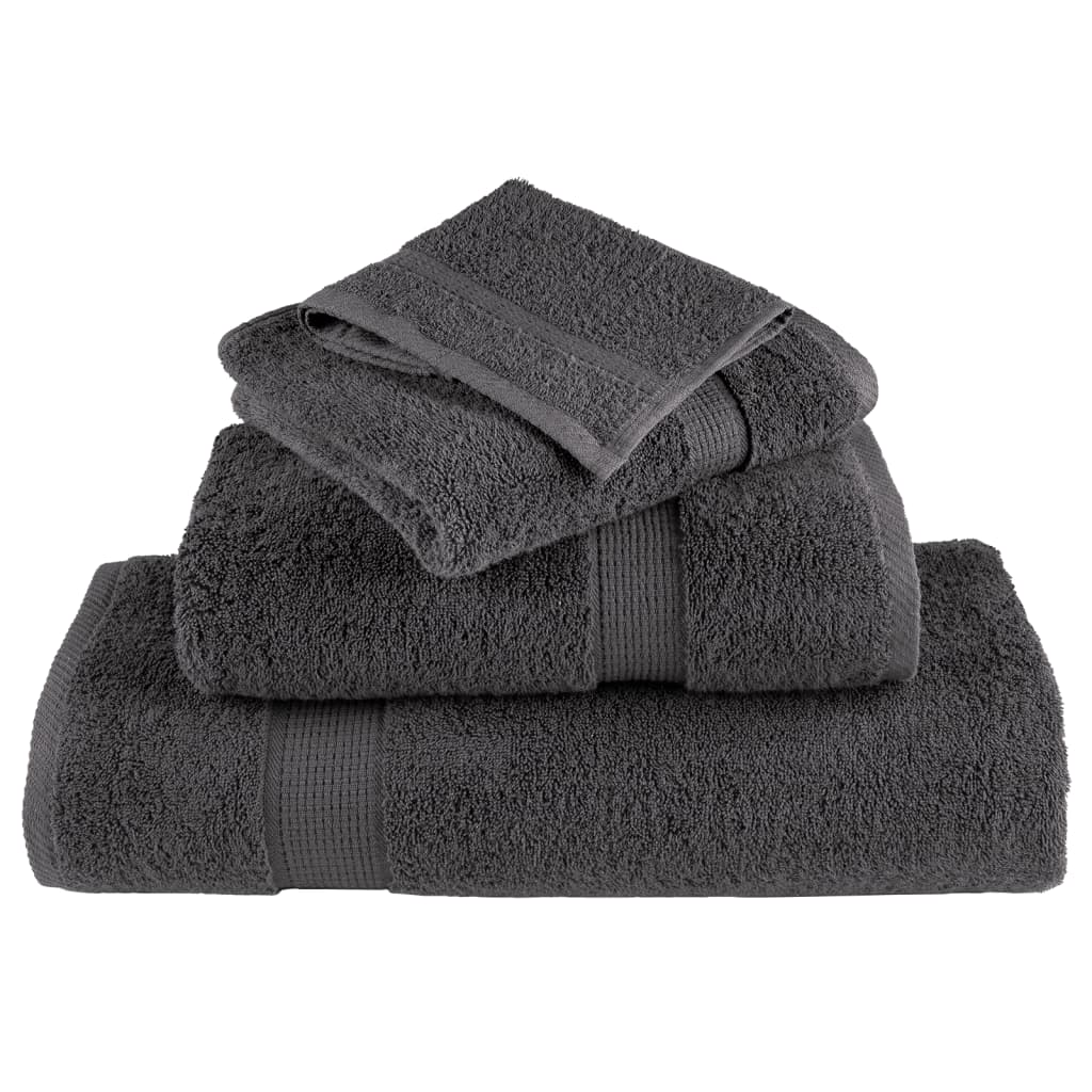🏆 Premium Luxury Towels SOLUND 2pcs Anthracite 100x200cm 600gsm ✨ Ultra-Soft Egyptian Cotton Bath Towels
