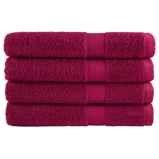 🏆 Premium Luxury Towels SOLUND 4pcs Bordeaux 100x200cm 600gsm ✨ Ultra-Soft Egyptian Cotton Bath Towels
